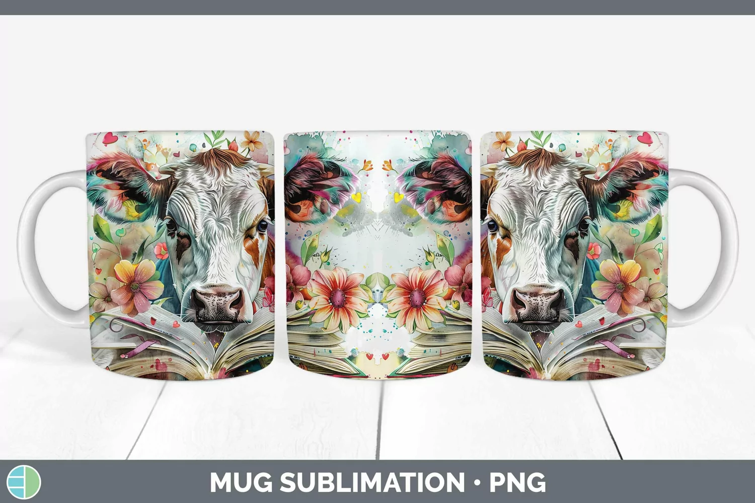 GorgeousWatercolor Books Mug Wrap design.