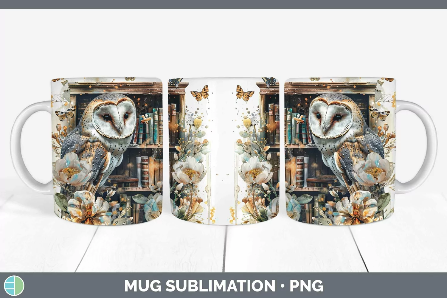 GorgeousWatercolor Books Mug Wrap design.