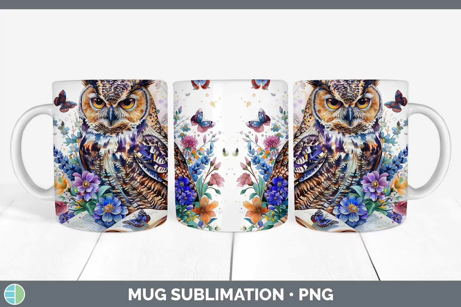GorgeousWatercolor Books Mug Wrap design.