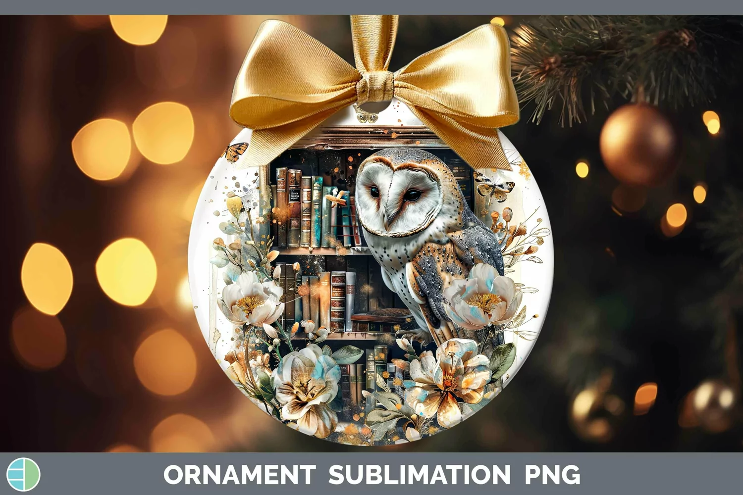 GorgeousWatercolor Books Ornament design.