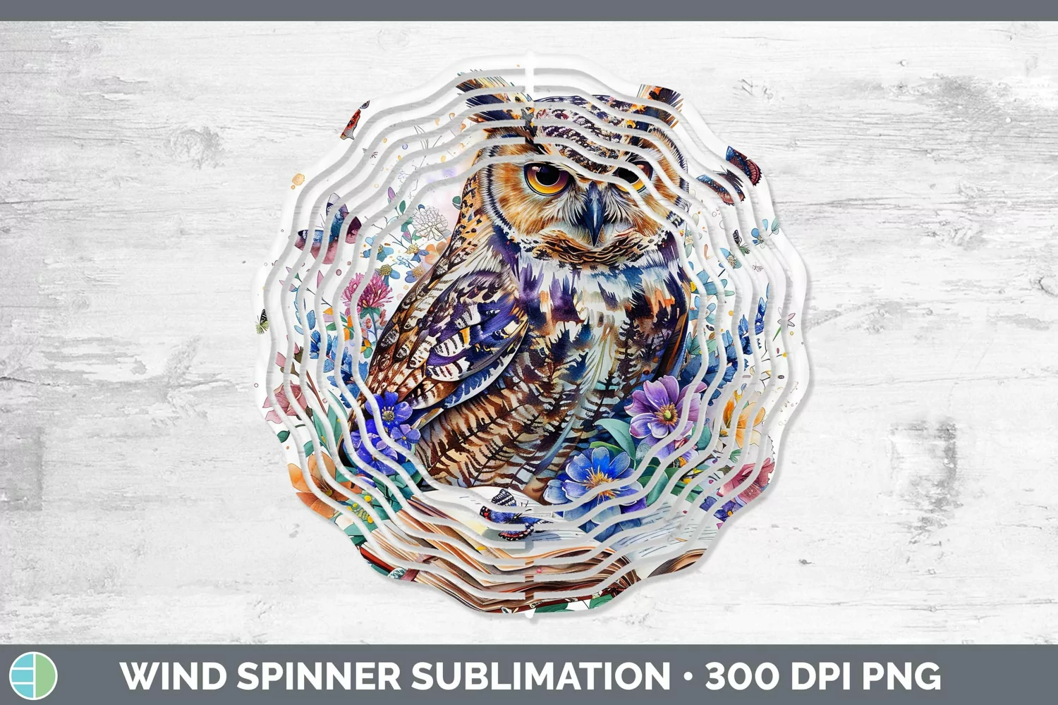 GorgeousWatercolor Books Wind Spinner design.