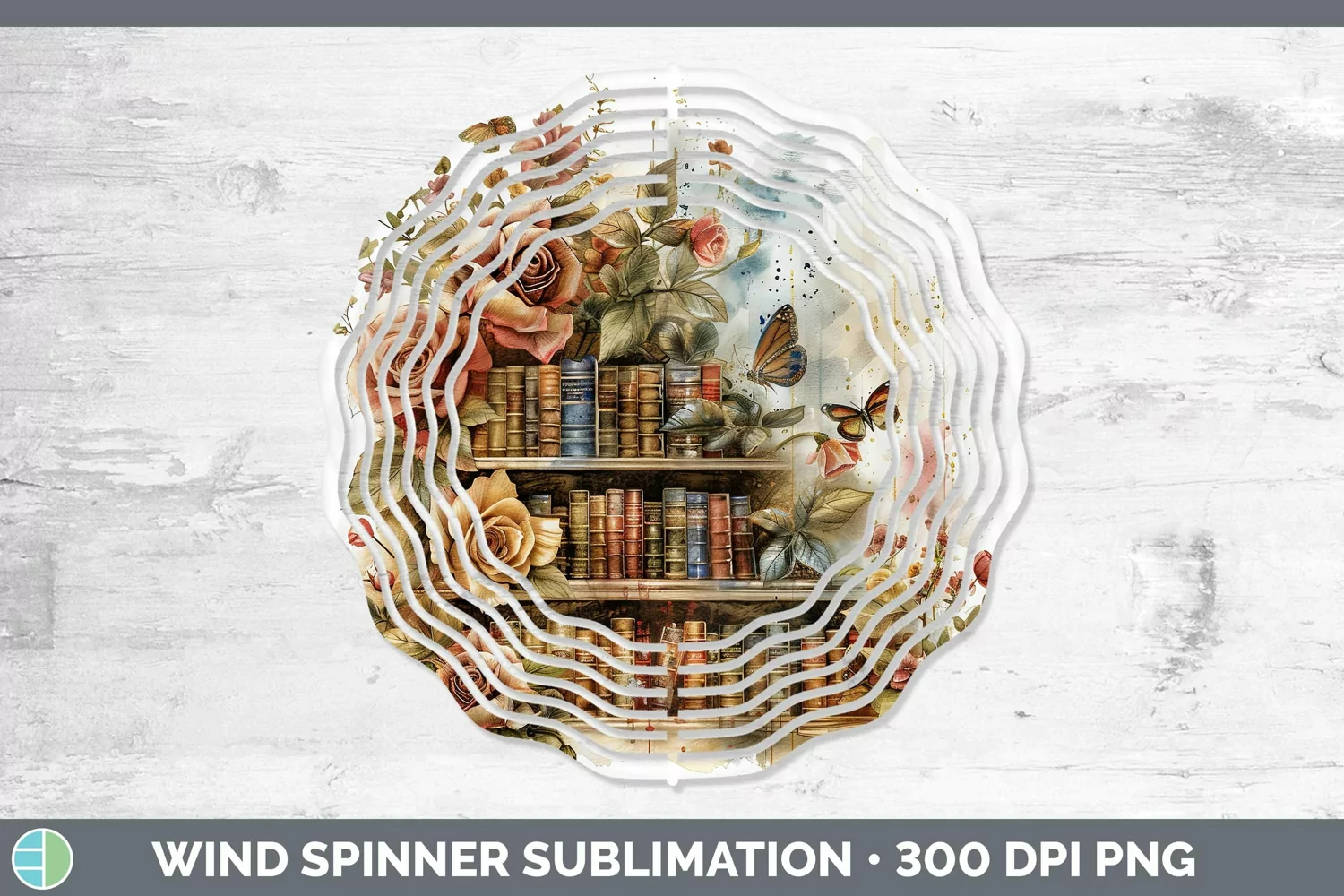 GorgeousWatercolor Books Wind Spinner design.