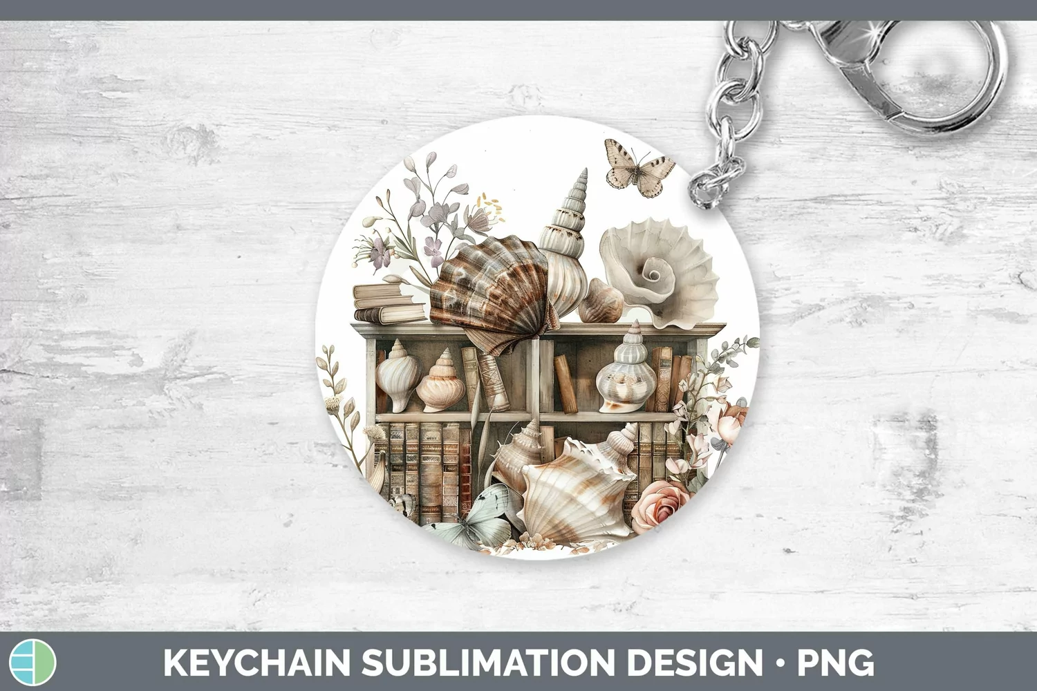GorgeousWatercolor Books Keychain design.