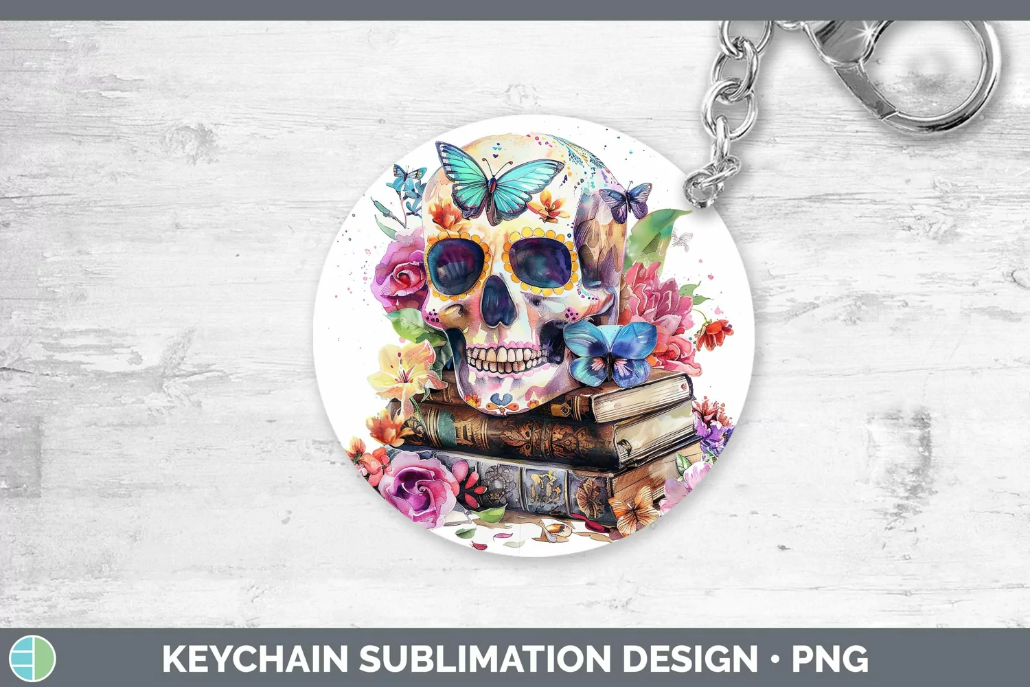 GorgeousWatercolor Books Keychain design.