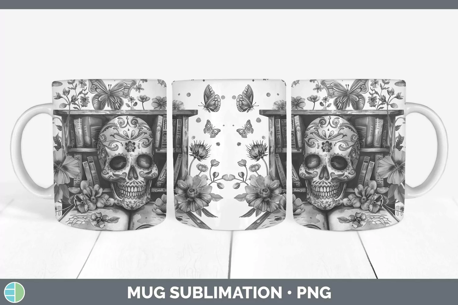 GorgeousWatercolor Books Mug Wrap design.