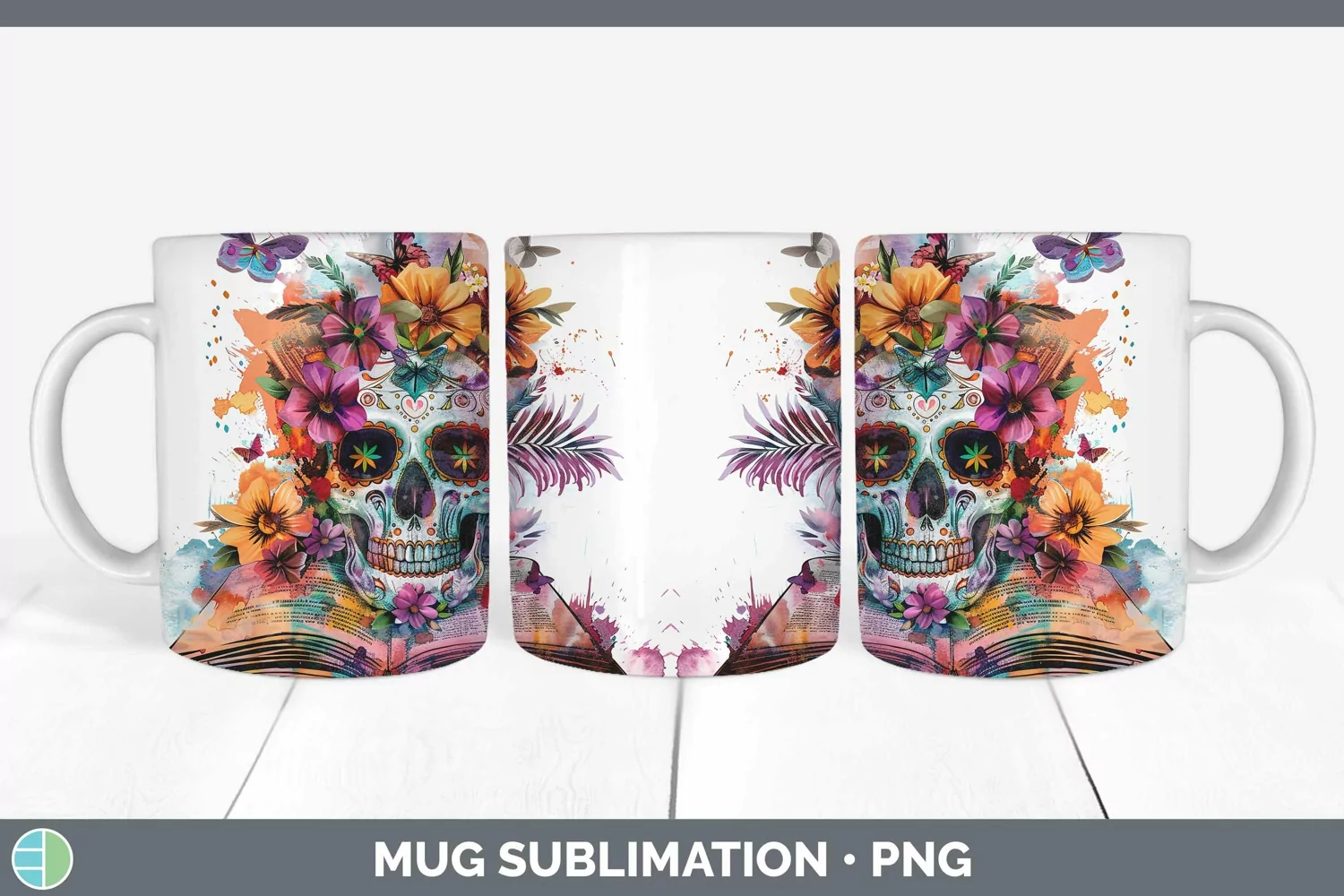GorgeousWatercolor Books Mug Wrap design.