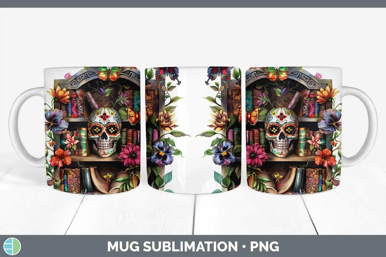 GorgeousWatercolor Books Mug Wrap design.