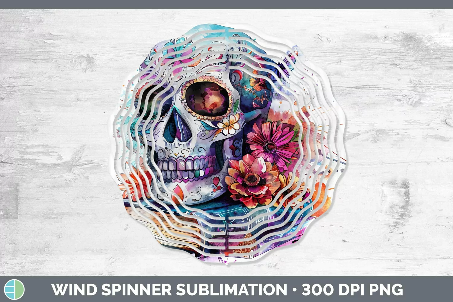 GorgeousWatercolor Books Wind Spinner design.
