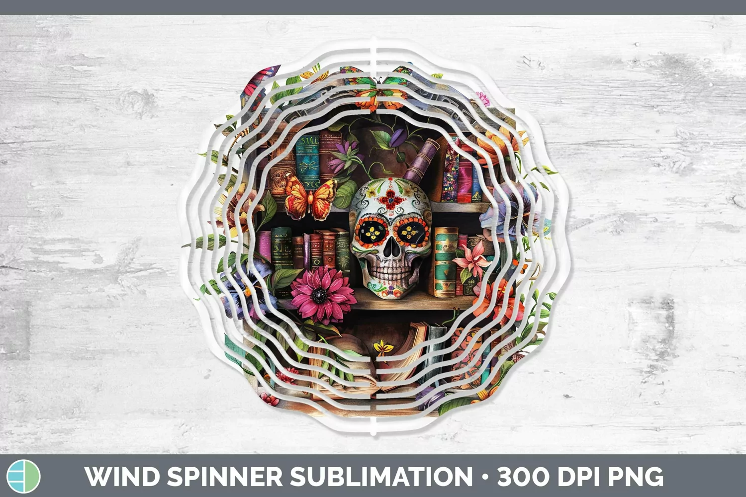 GorgeousWatercolor Books Wind Spinner design.