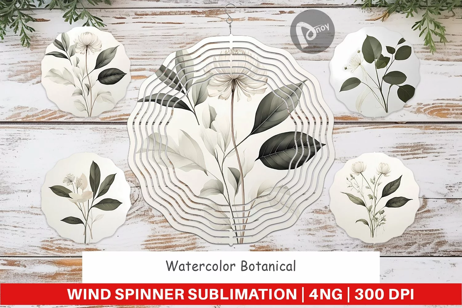 Wind Spinner Watercolor Botanical product image 1