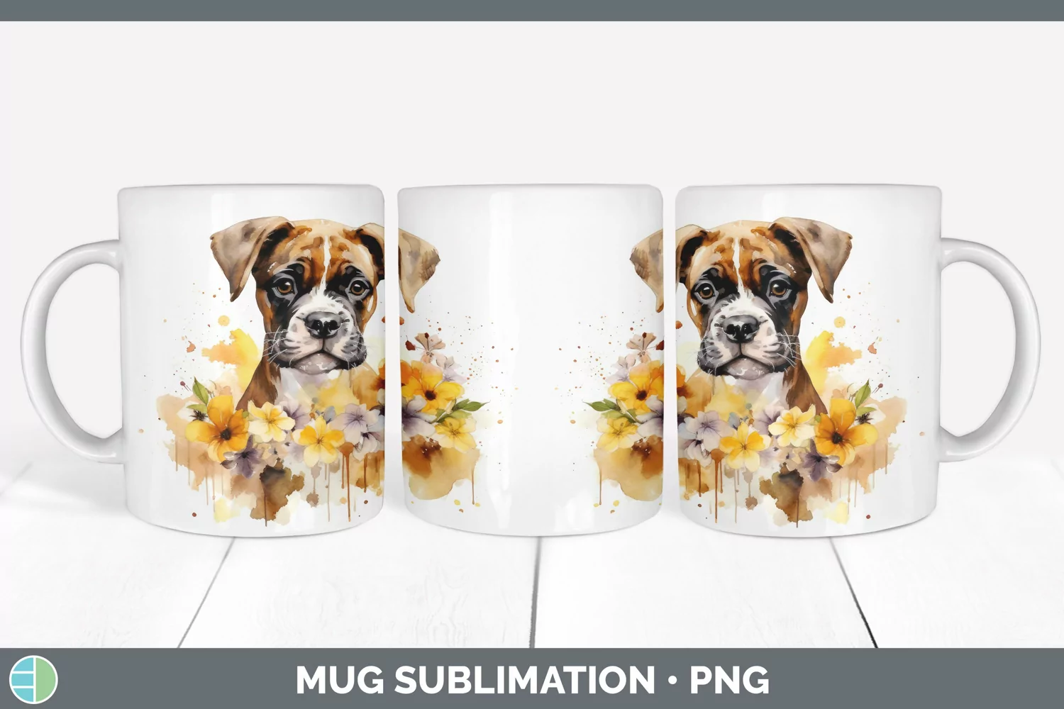 GorgeousWild Flowers Boxers Mug Wrap design.