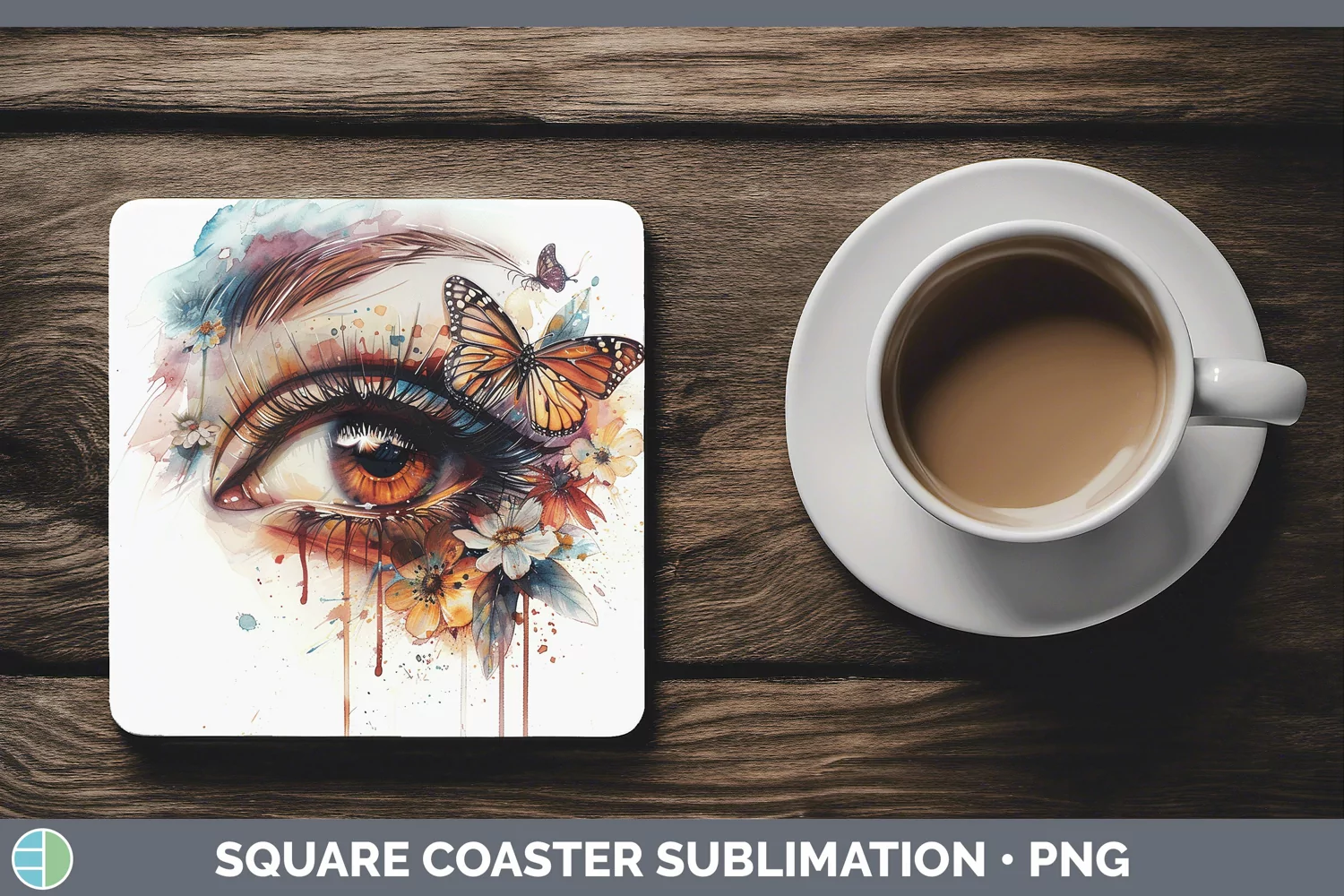 GorgeousWatercolor Square Coaster design.