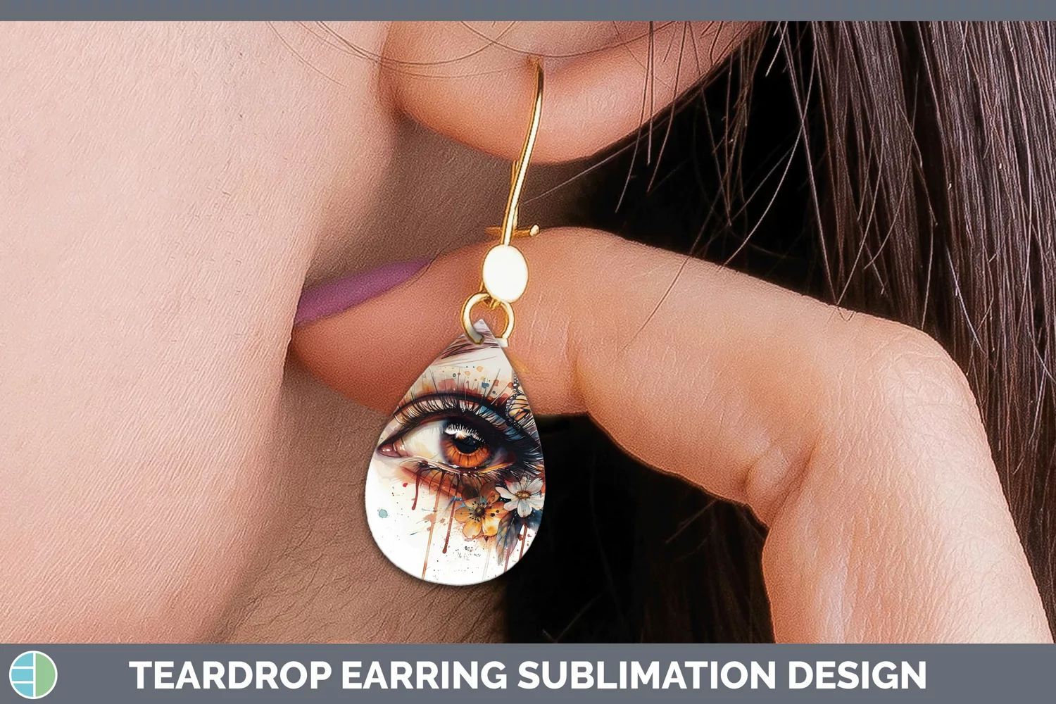 GorgeousWatercolor Teardrop Earrings design.