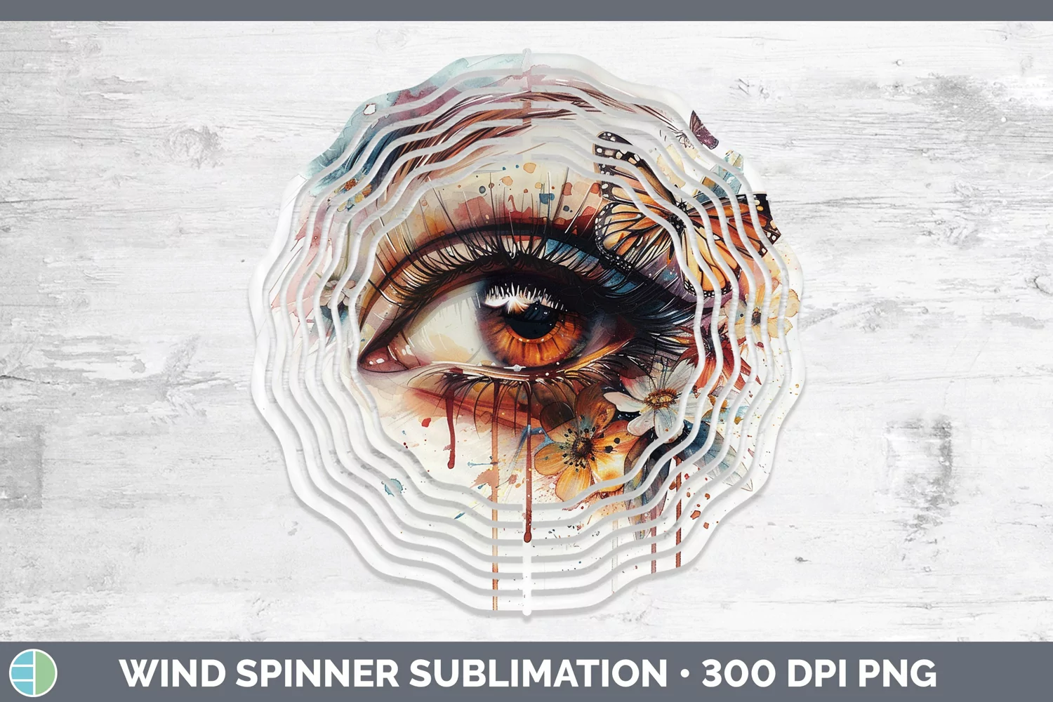 GorgeousWatercolor Wind Spinner design.