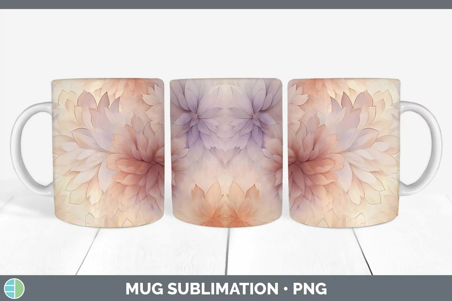 GorgeousWatercolor Mug Wrap design.