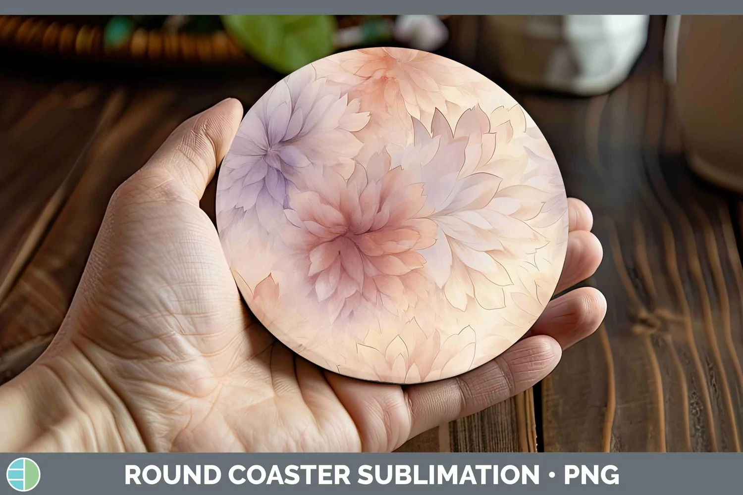 GorgeousWatercolor Round Coaster design.