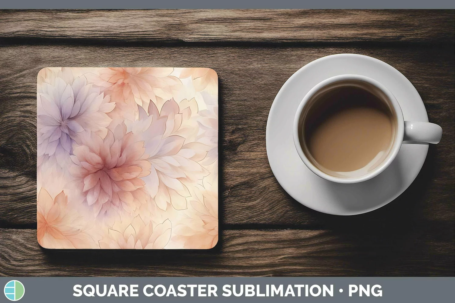 GorgeousWatercolor Square Coaster design.