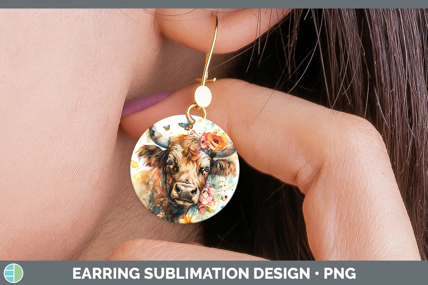 GorgeousWatercolor Round Earrings design.