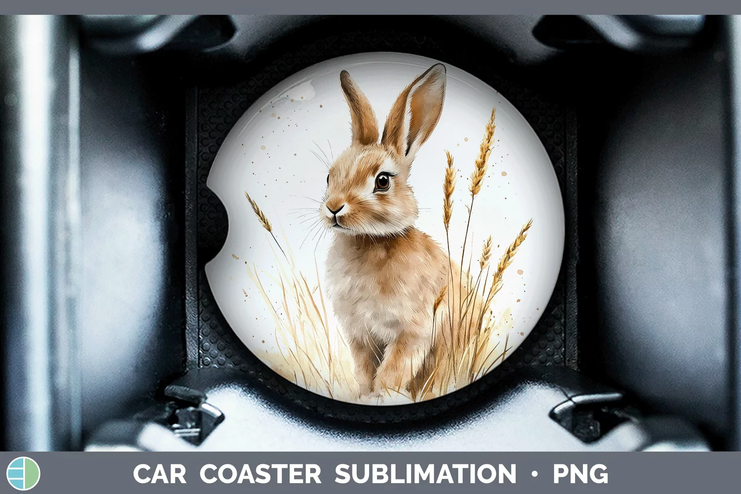 GorgeousWatercolor Car Coaster design.