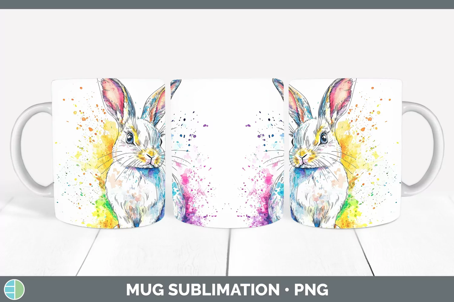 GorgeousWatercolor Mug Wrap design.