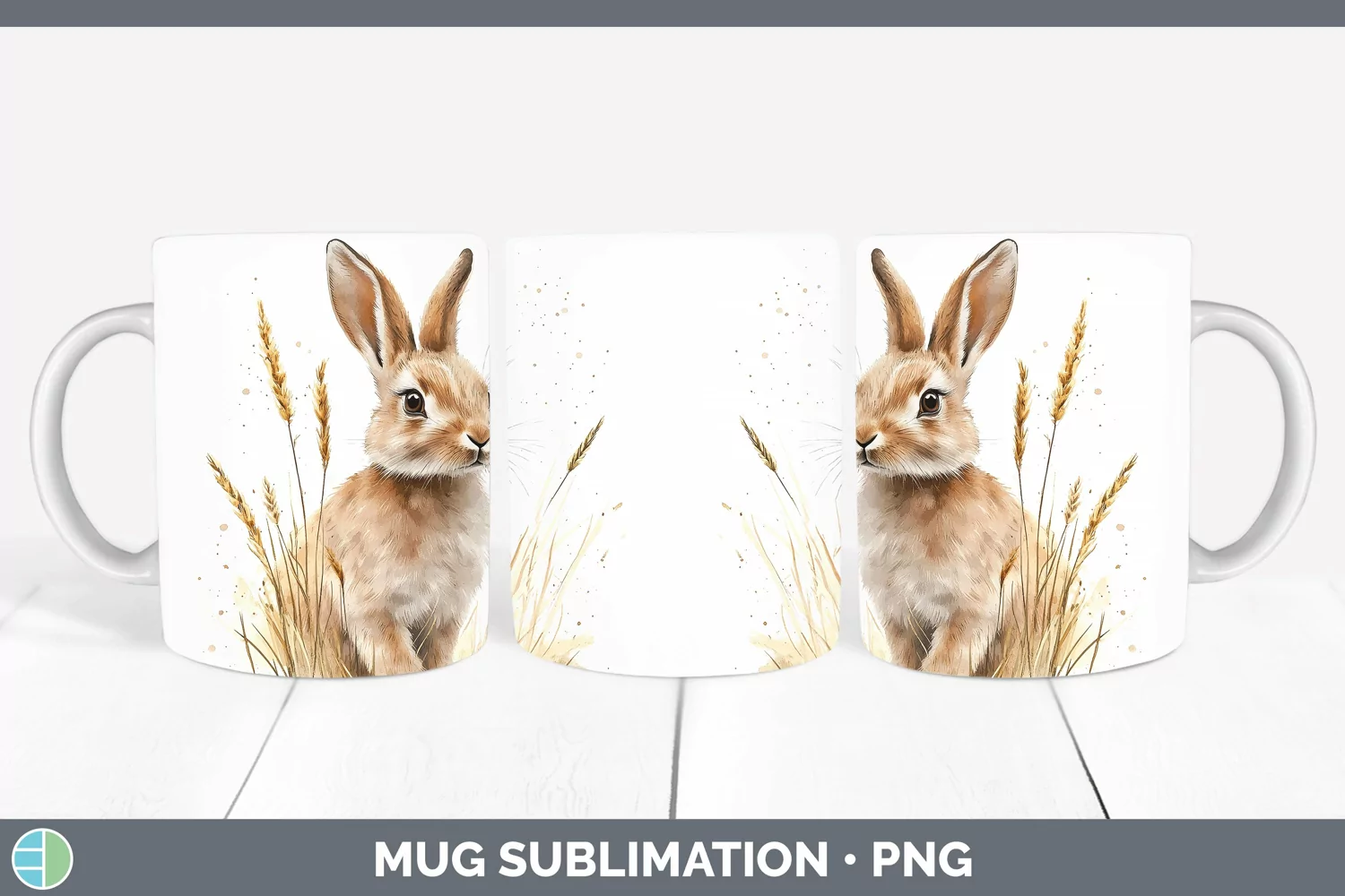 GorgeousWatercolor Mug Wrap design.