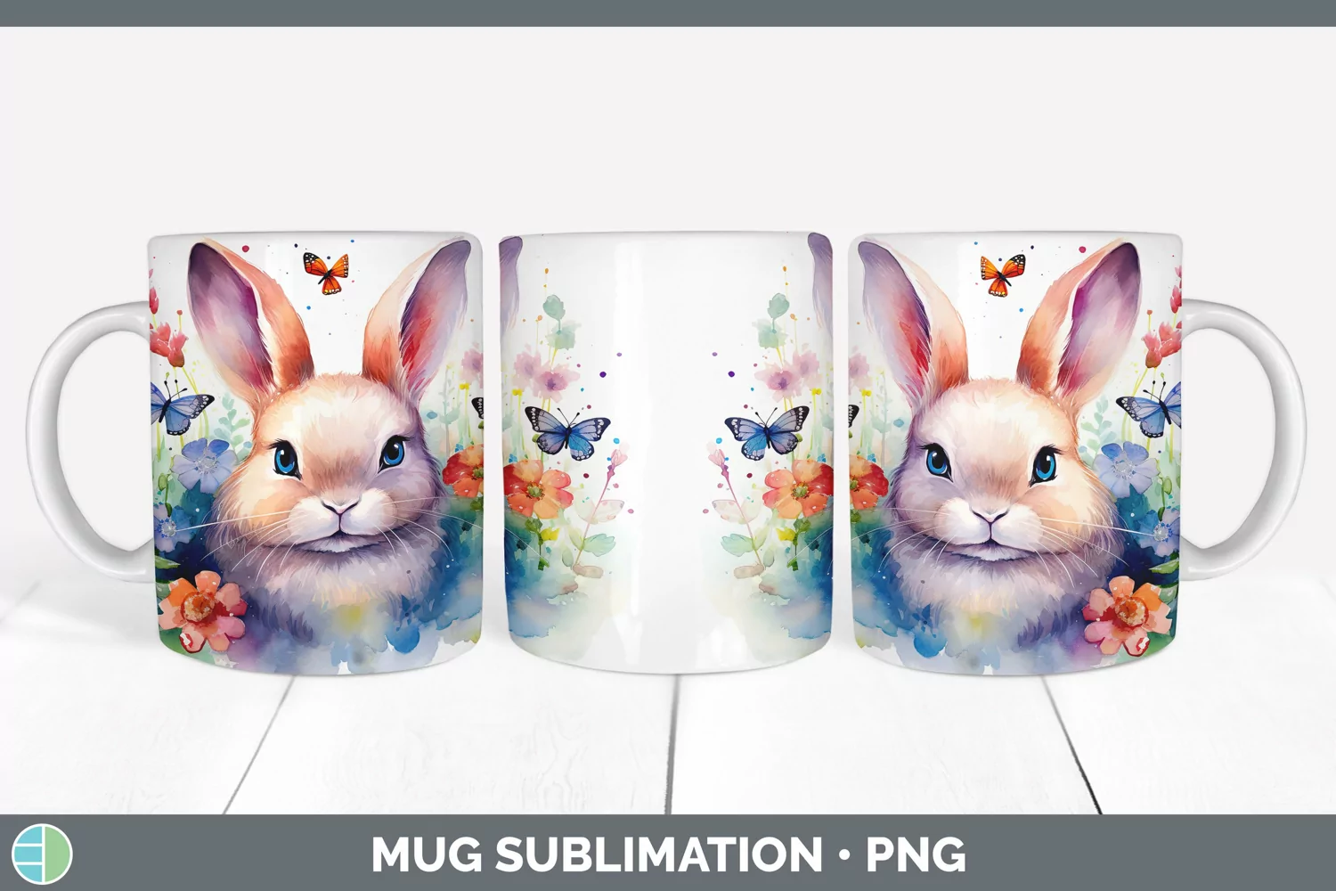 GorgeousWatercolor Mug Wrap design.