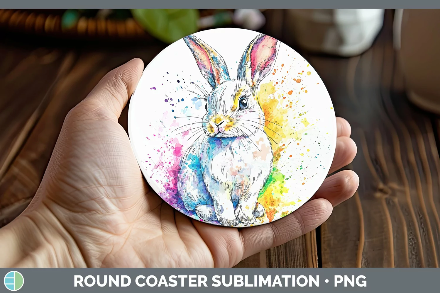 GorgeousWatercolor Round Coaster design.