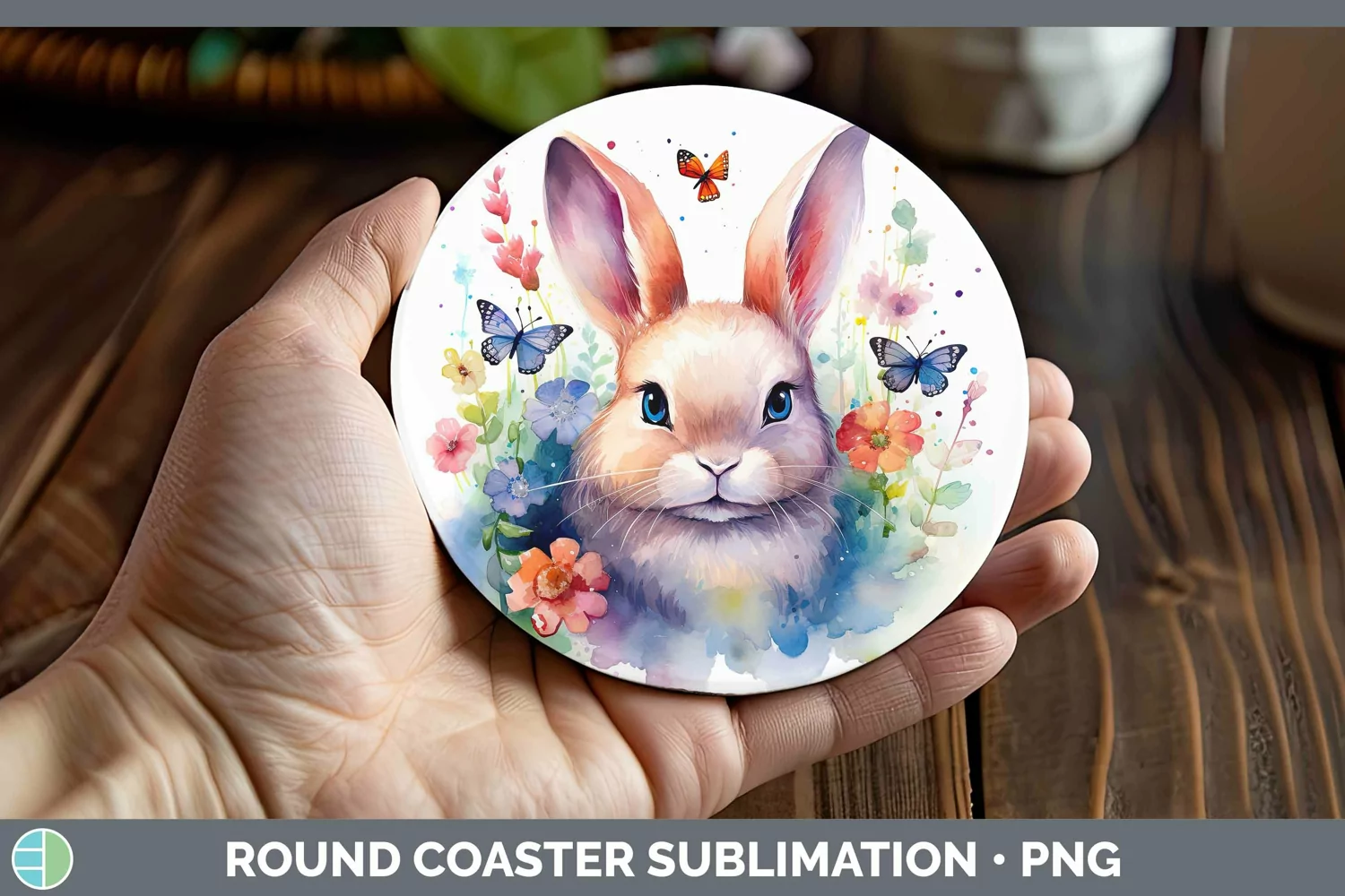 GorgeousWatercolor Round Coaster design.