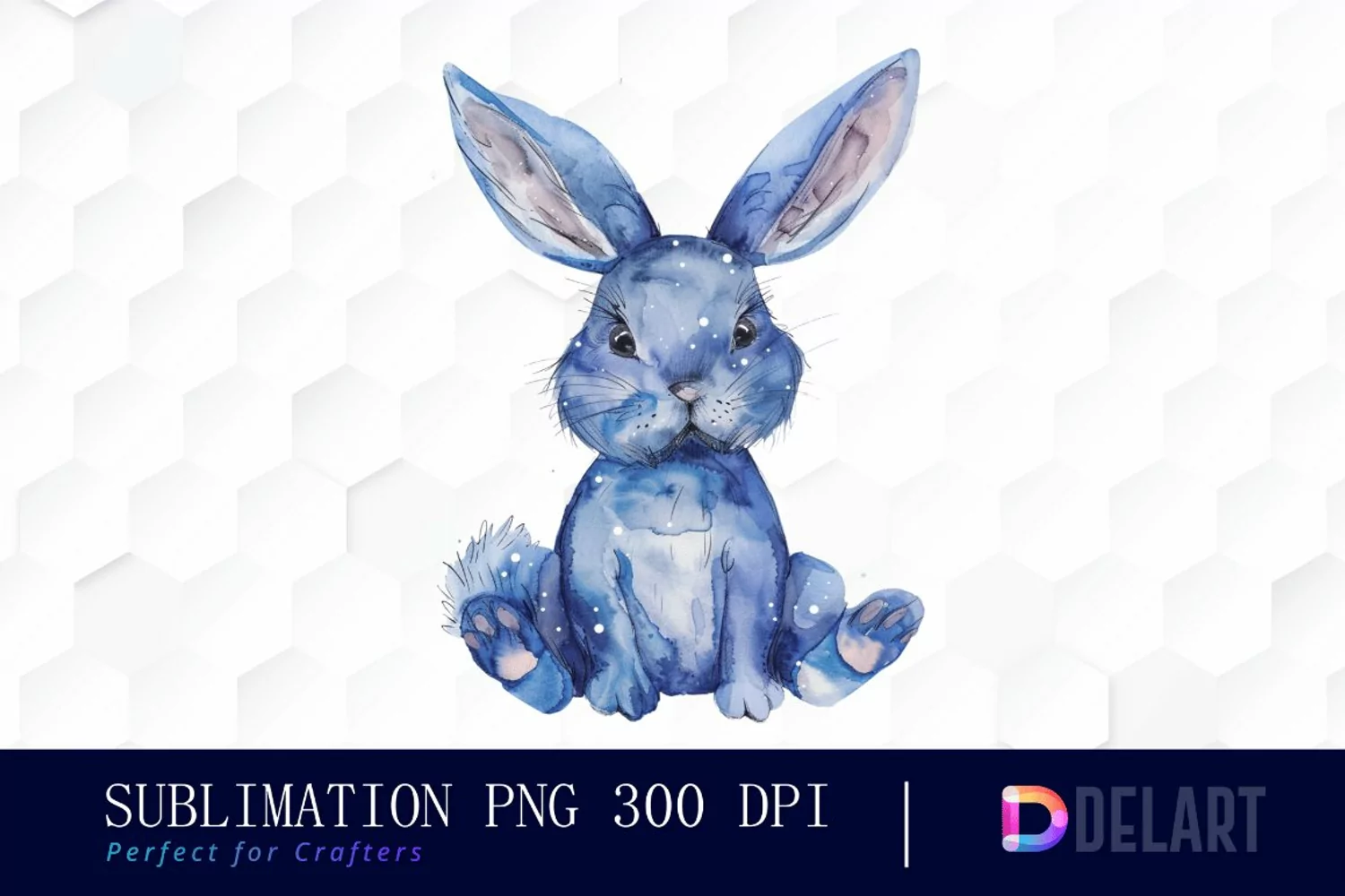 Bunny With Star Watercolor Clipart product image 1
