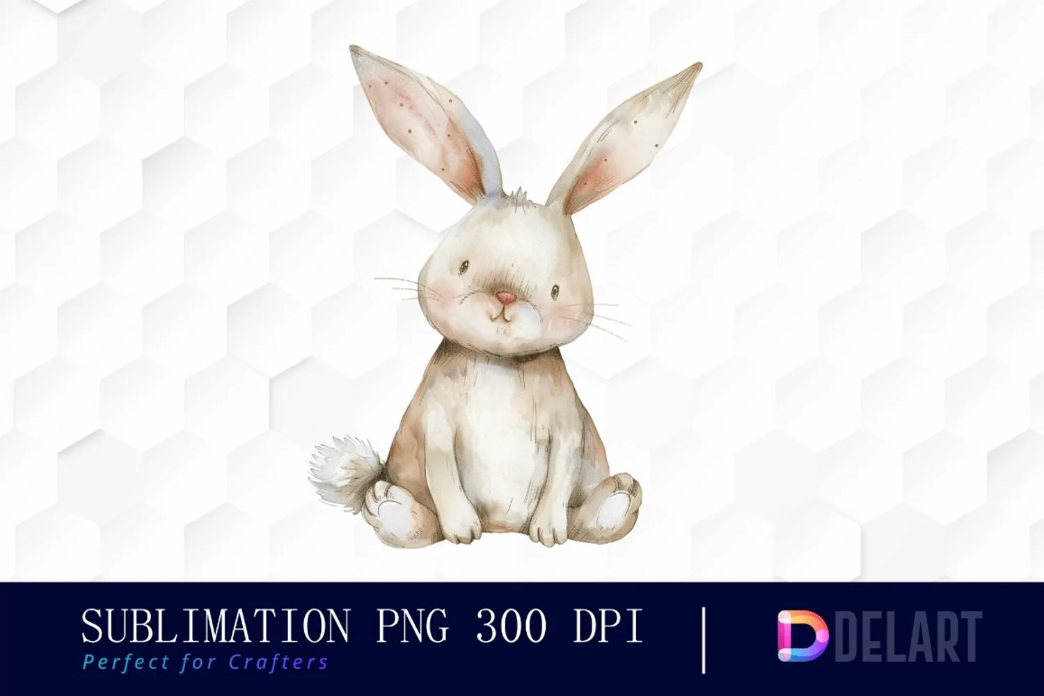 Bunny With Star Sublimation PNG Clipart product image 1