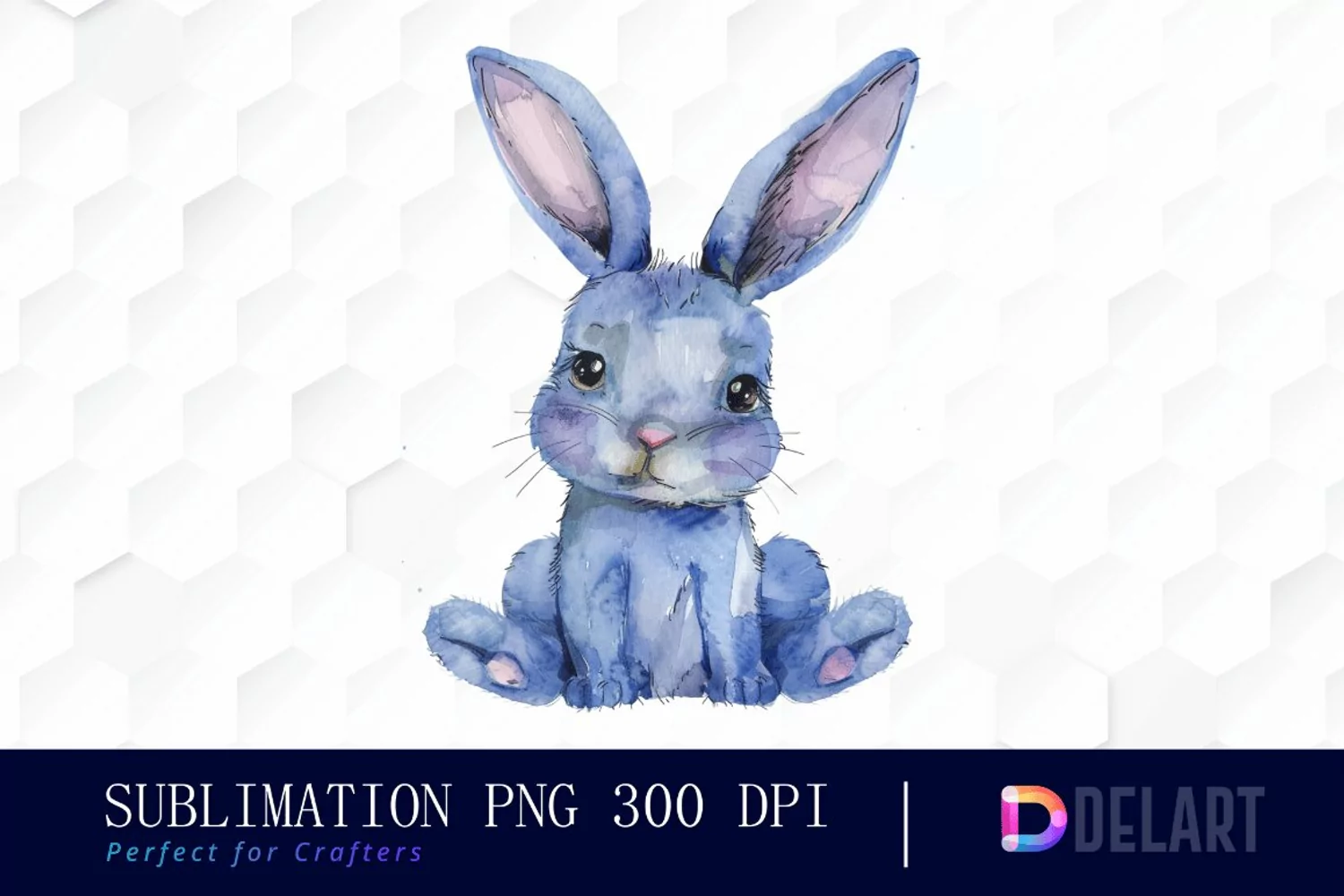 Bunny With Star Watercolor Clipart product image 1