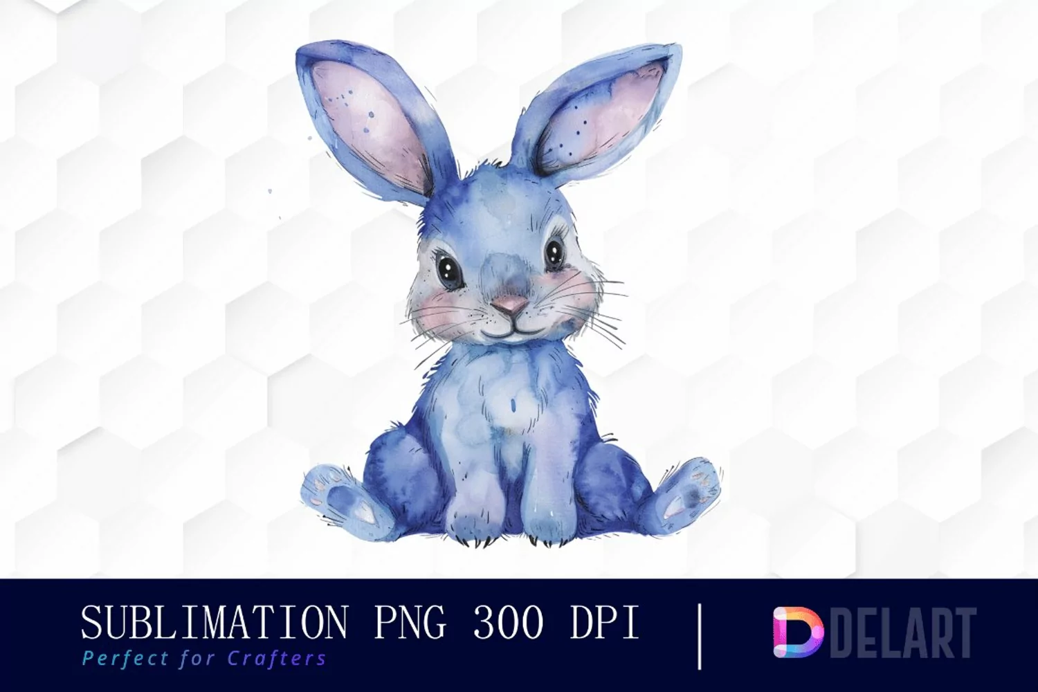 Bunny With Star Watercolor Clipart product image 1
