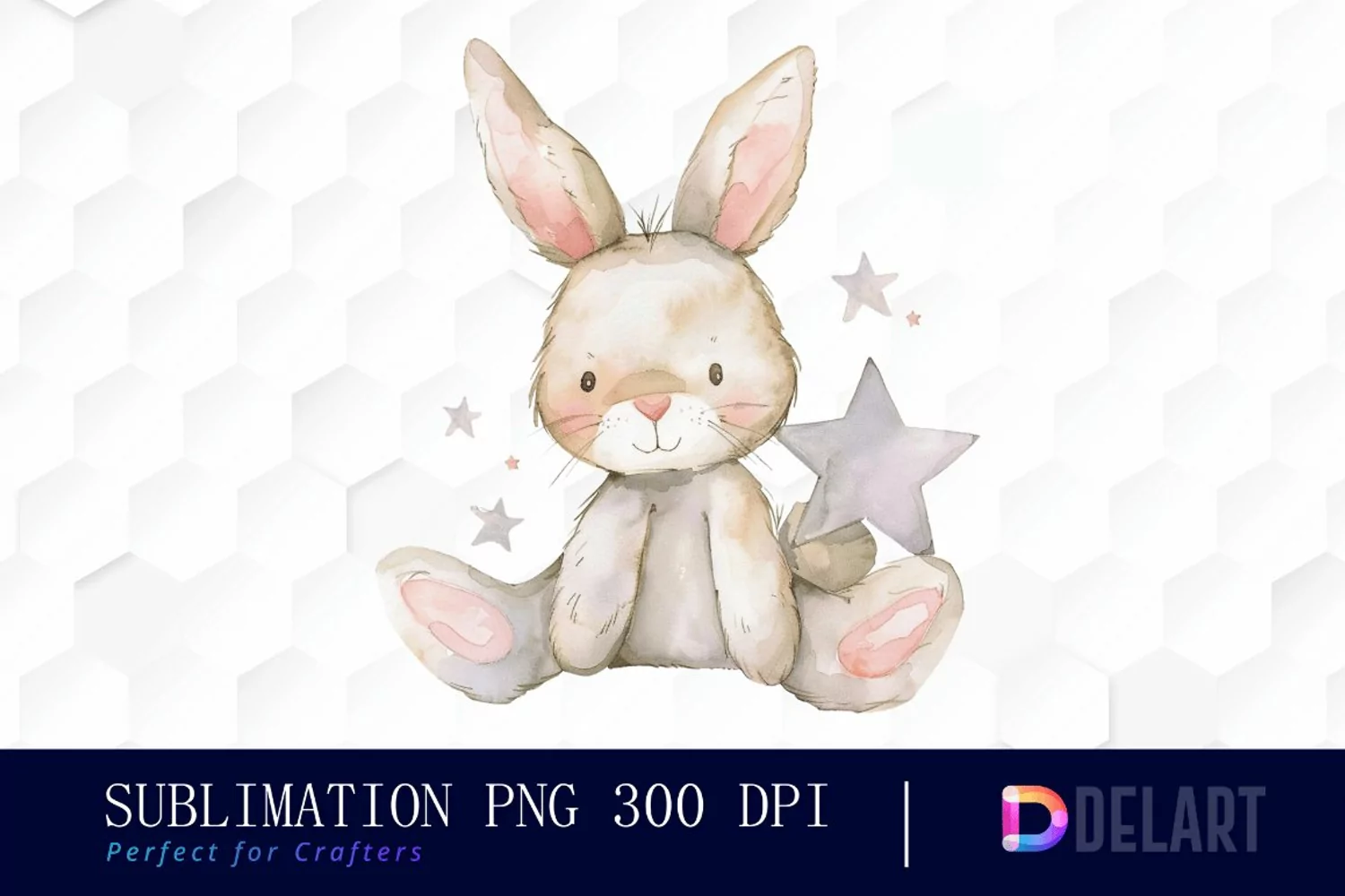 Bunny With Star Graphics Clipart product image 1