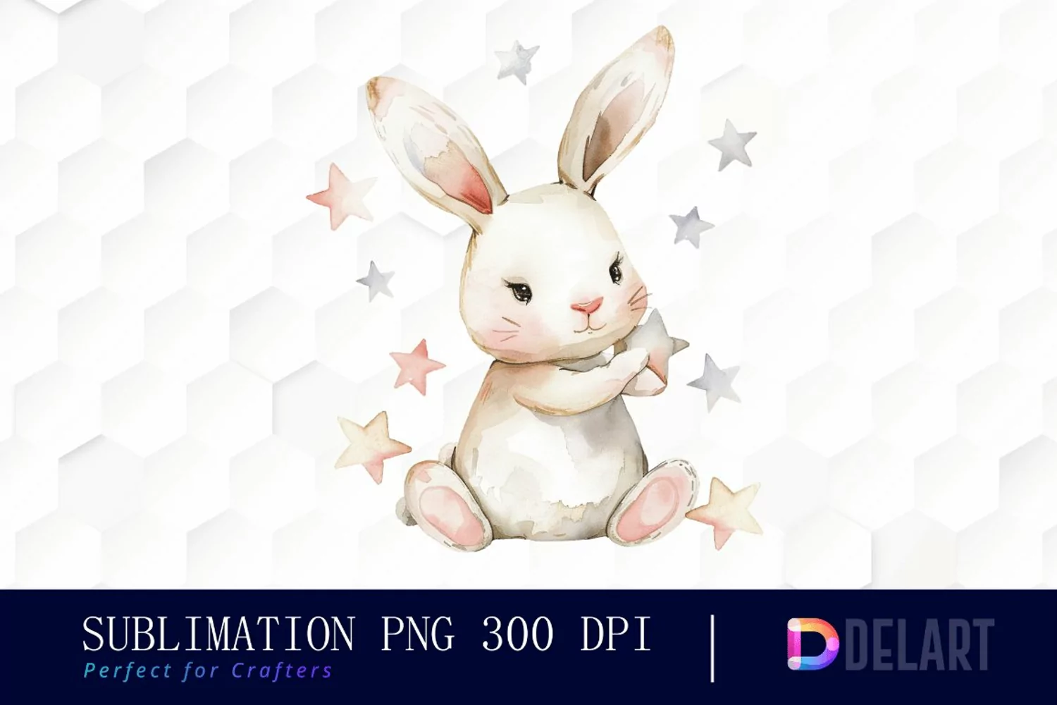 Bunny With Star Illustration Clipart product image 1