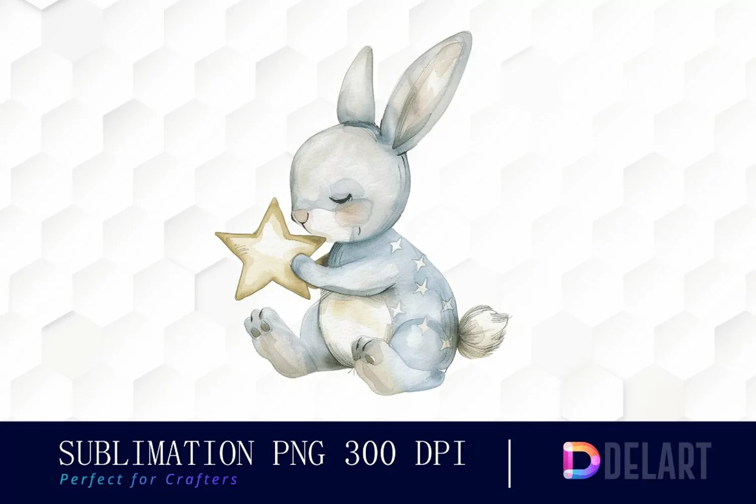 Bunny With Star Graphics Clipart product image 1