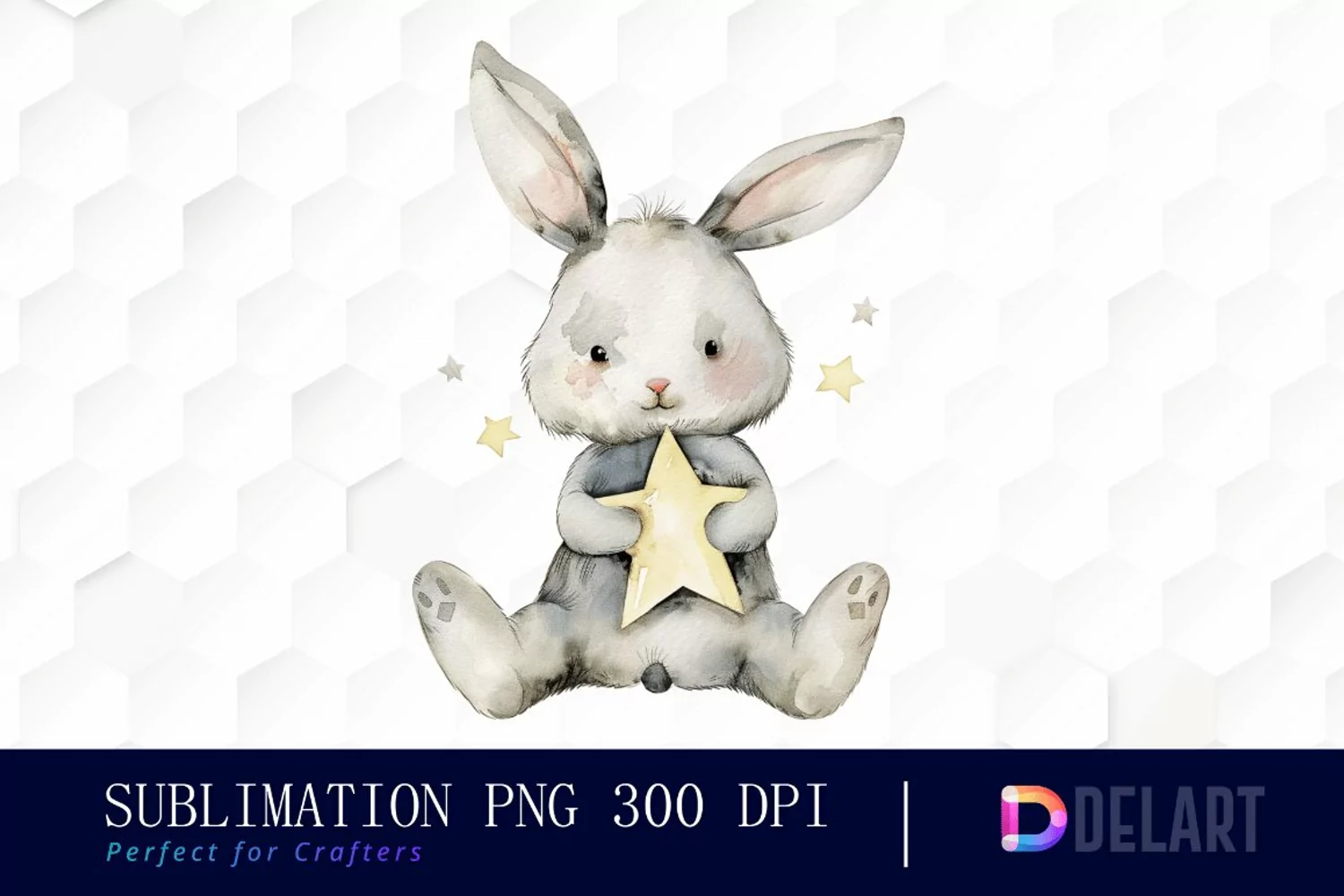 Bunny With Star Graphics Clipart product image 1