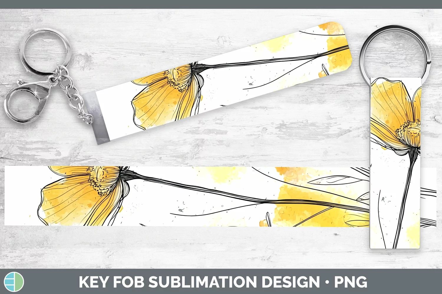 GorgeousWatercolor Key Fob design.