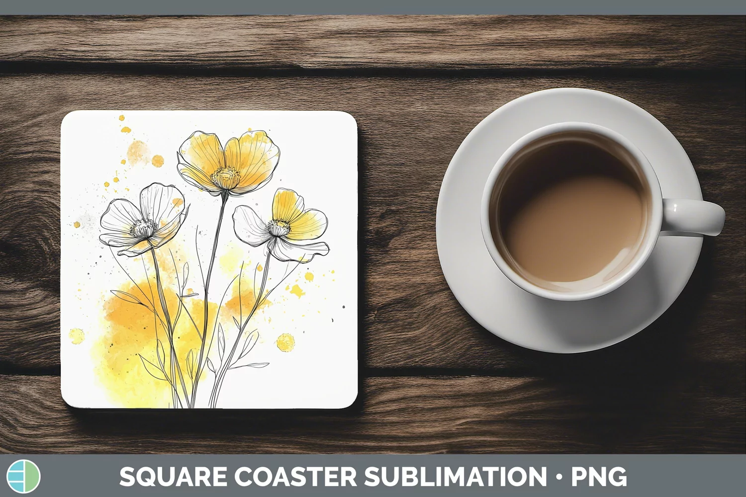 GorgeousWatercolor Square Coaster design.