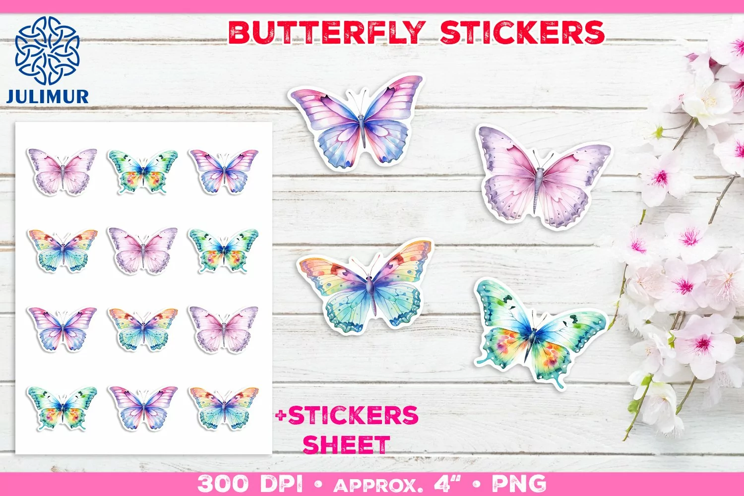 Charming Butterfly Stickers Printable Decorative Design product image 1