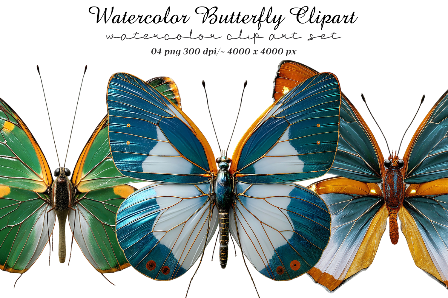 Watercolor Butterfly Clipart product image 1