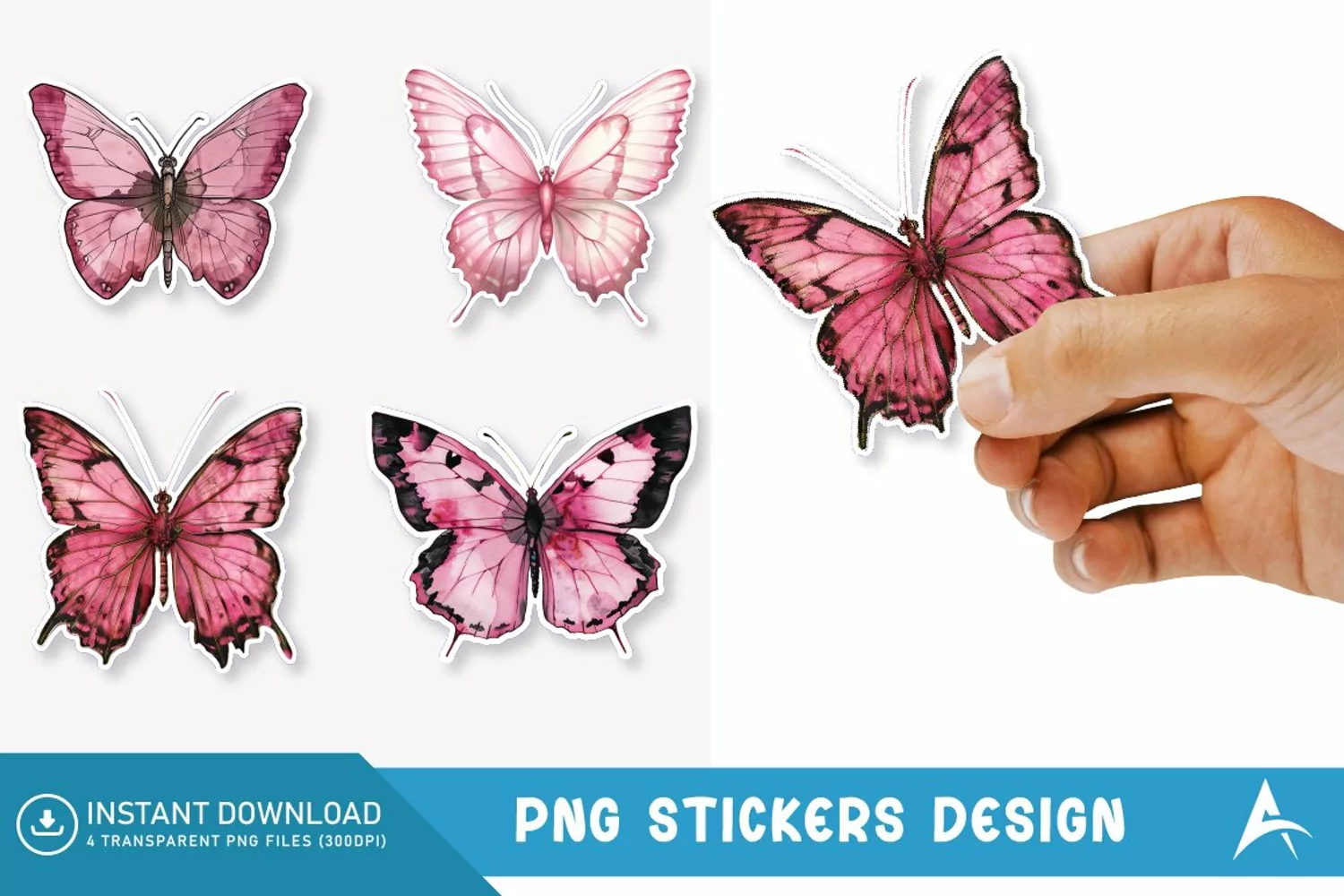 Watercolor Butterfly Sticker Clipart product image 1