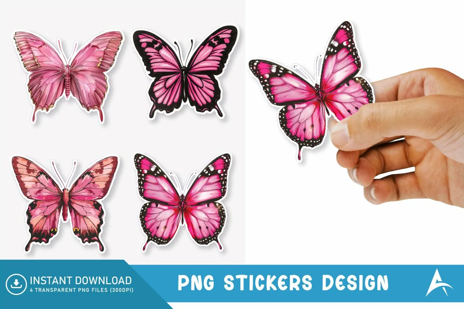 Watercolor Butterfly Sticker Clipart product image 1