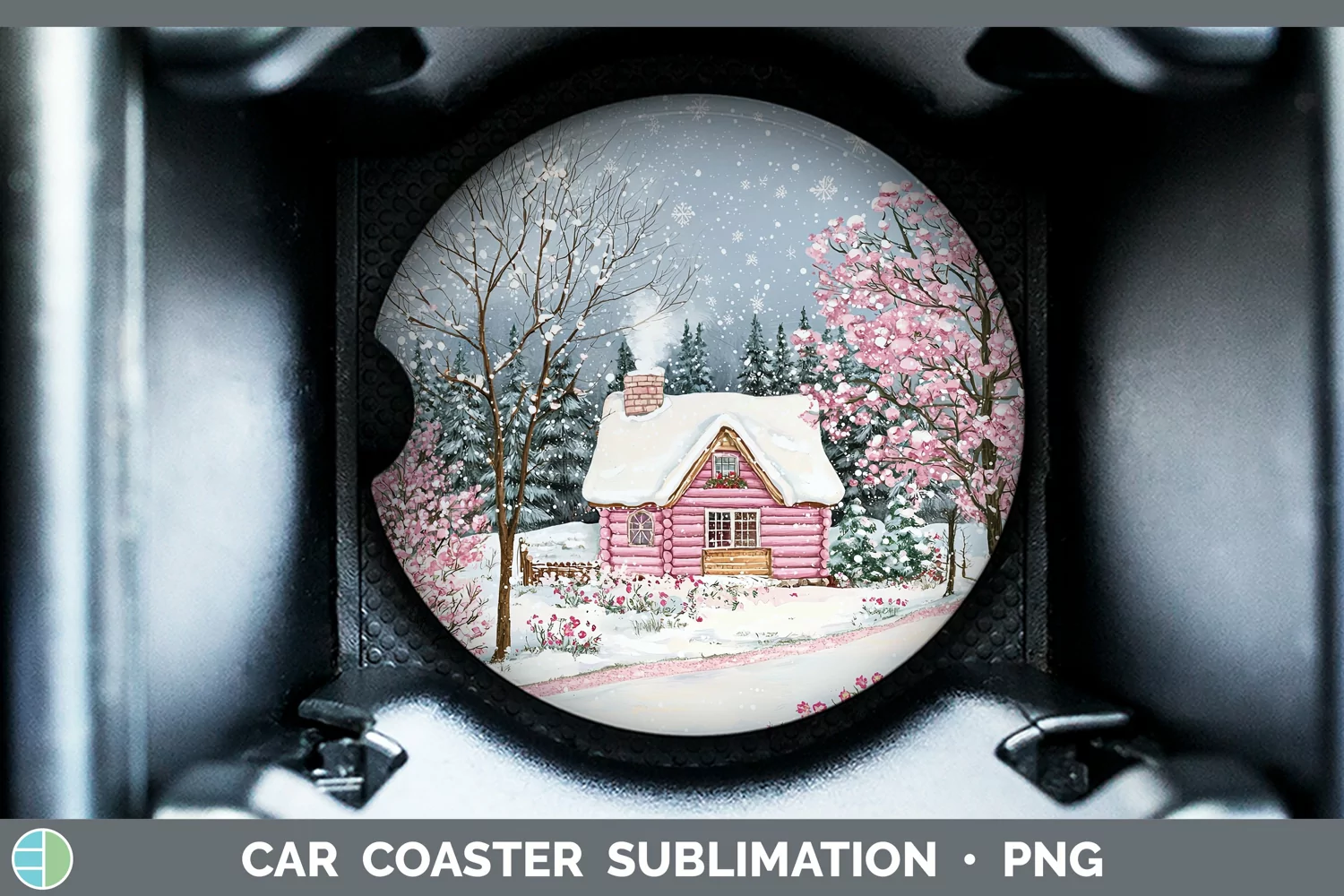 GorgeousWatercolor Car Coaster design.