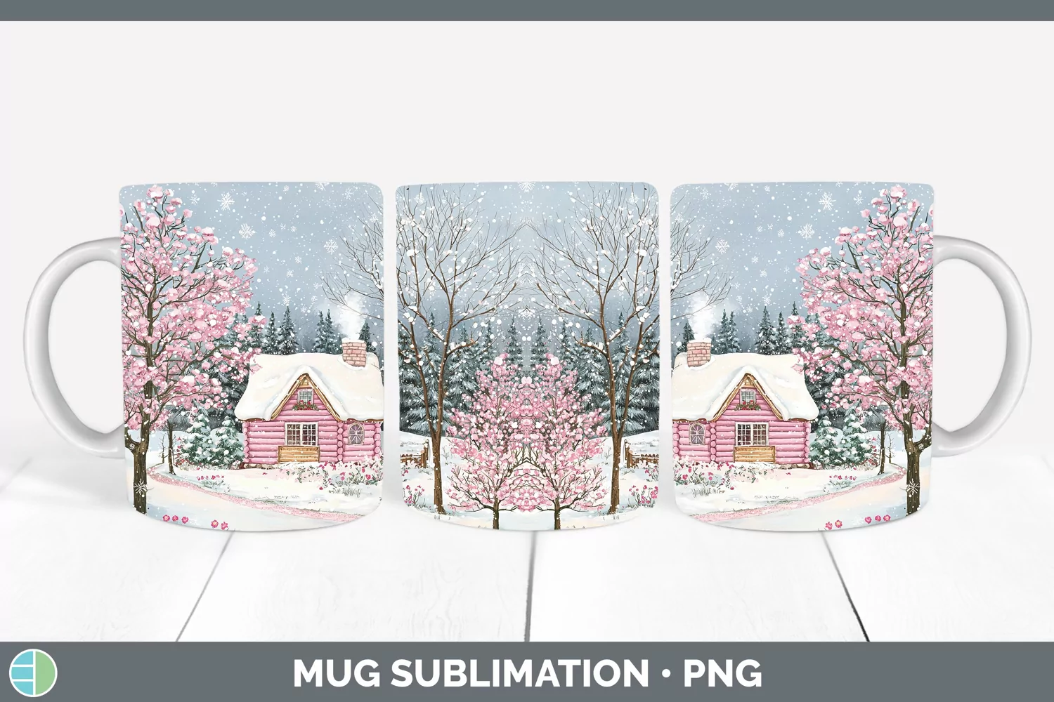 GorgeousWatercolor Mug Wrap design.