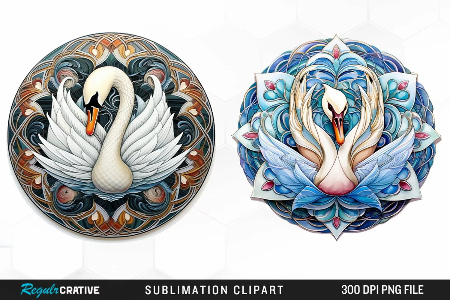 Watercolor Buy Swan Mandala Clipart product image 1