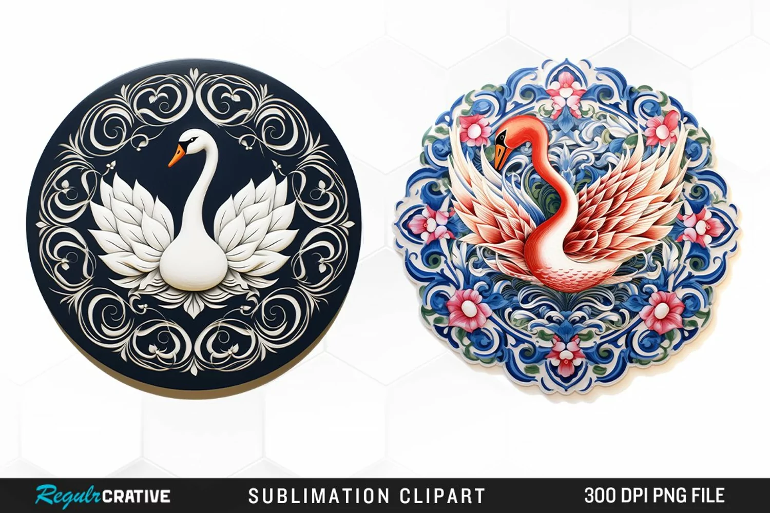 Watercolor Buy Swan Mandala Clipart product image 1