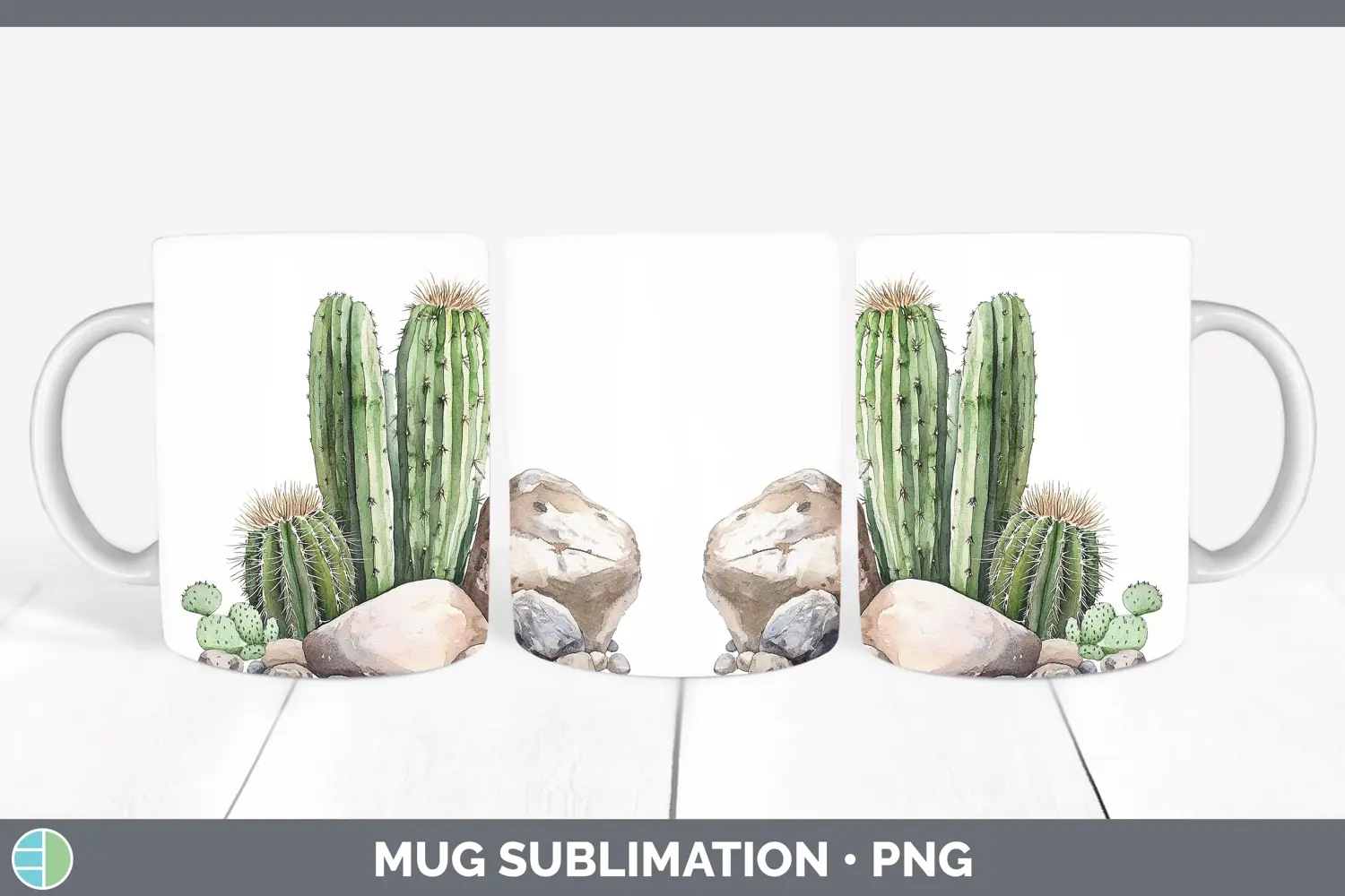 GorgeousWatercolor Mug Wrap design.