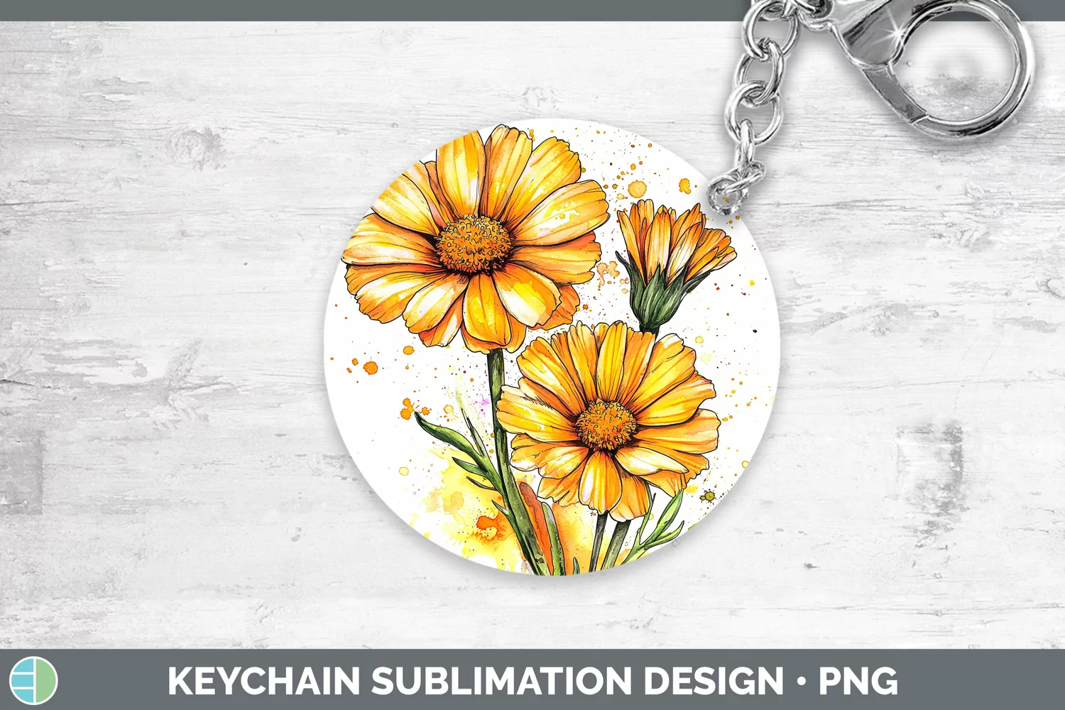 GorgeousWatercolor Keychain design.