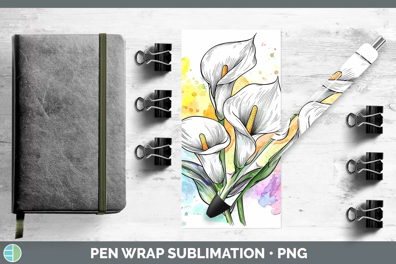 GorgeousWatercolor Pen Wrap design.