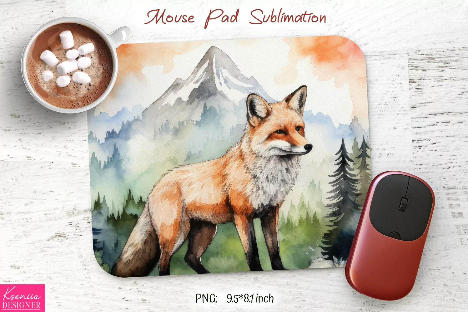 Watercolor Wild Animal Mouse Pad Sublimation product image 1